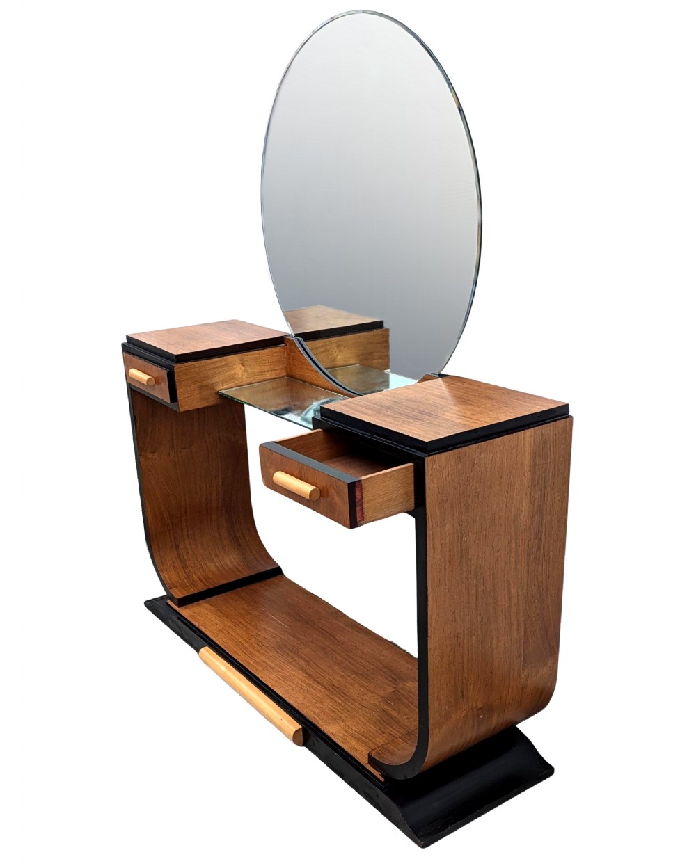 Art Deco Modernist Blonde Walnut Dressing table, c1930 View IV