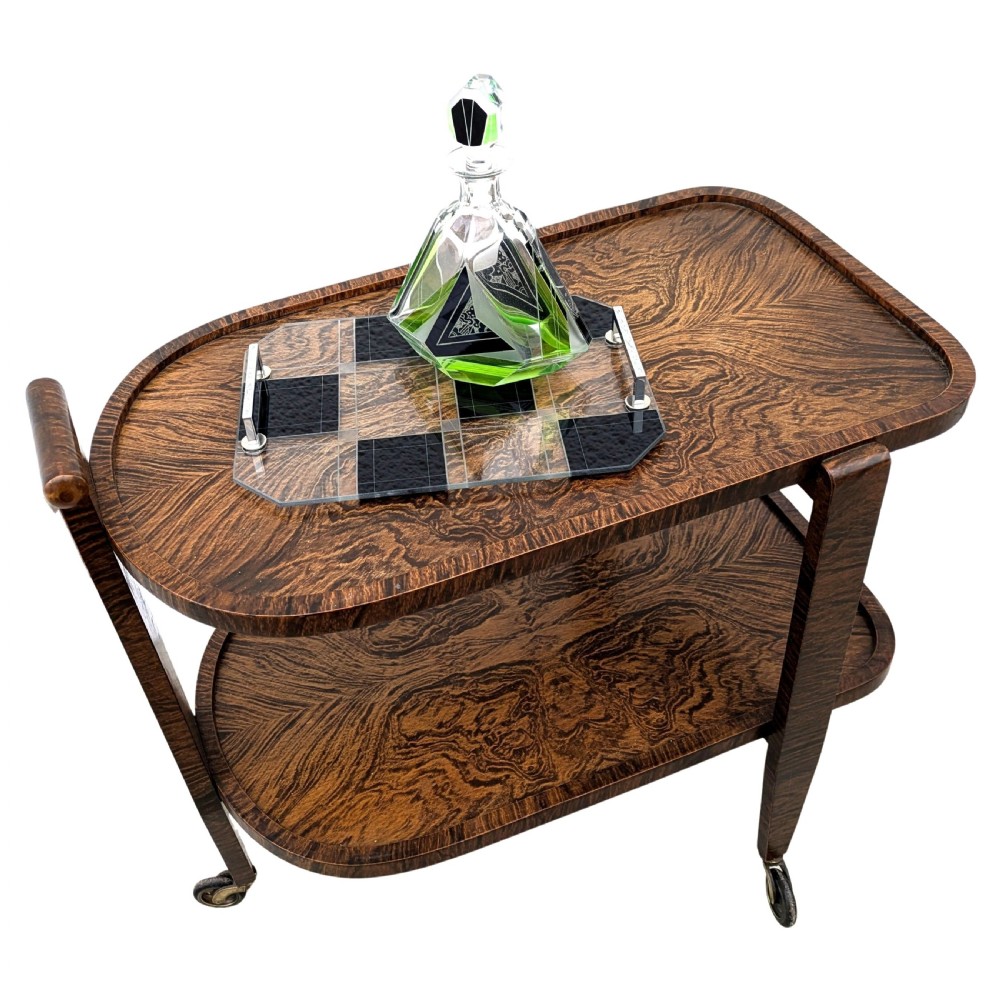 Art Deco Drinks Hostess Bar Cart Trolley, circa 1930 View II