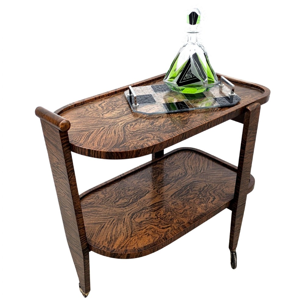 Art Deco Drinks Hostess Bar Cart Trolley, circa 1930 View III