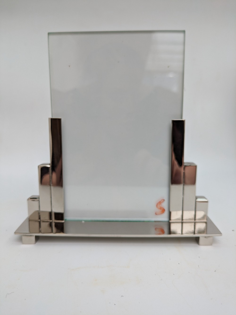 Art Deco Skyscraper Nickle Silver Free Standing Picture Frame, c1930 View VII