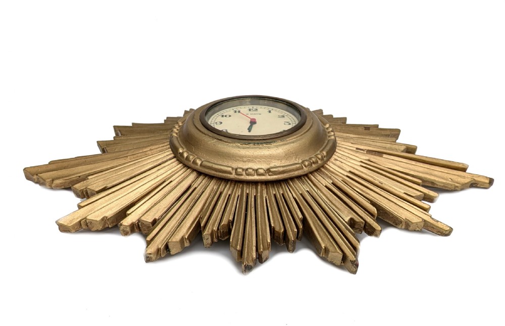 Art Deco Star Burst English Wall Clock, c1930 View II