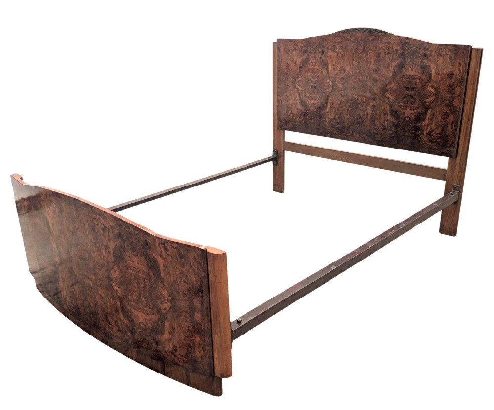 Art Deco Walnut Double Bed, c1930 View II