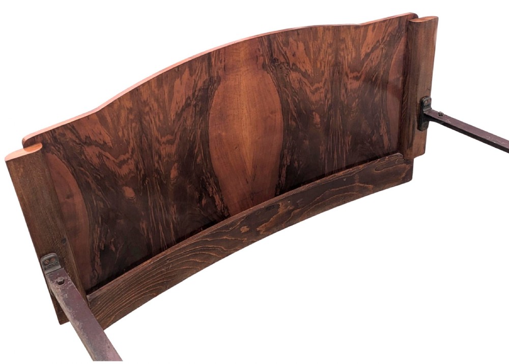 Art Deco Walnut Double Bed, c1930 View IX