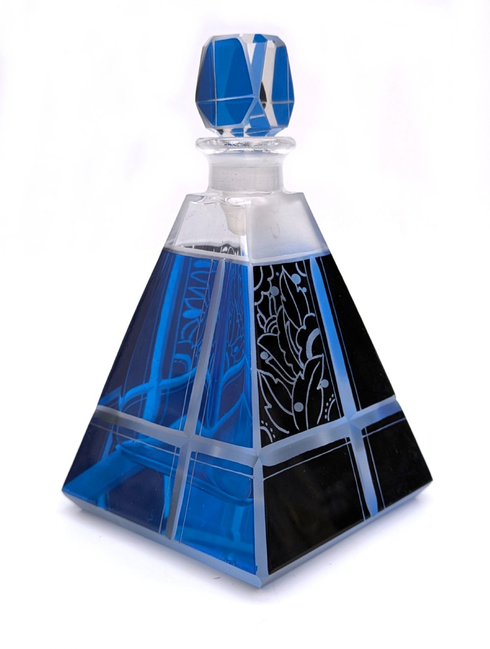 Art Deco Blue Perfume Bottle by Karl Palda, circa 1930 View III