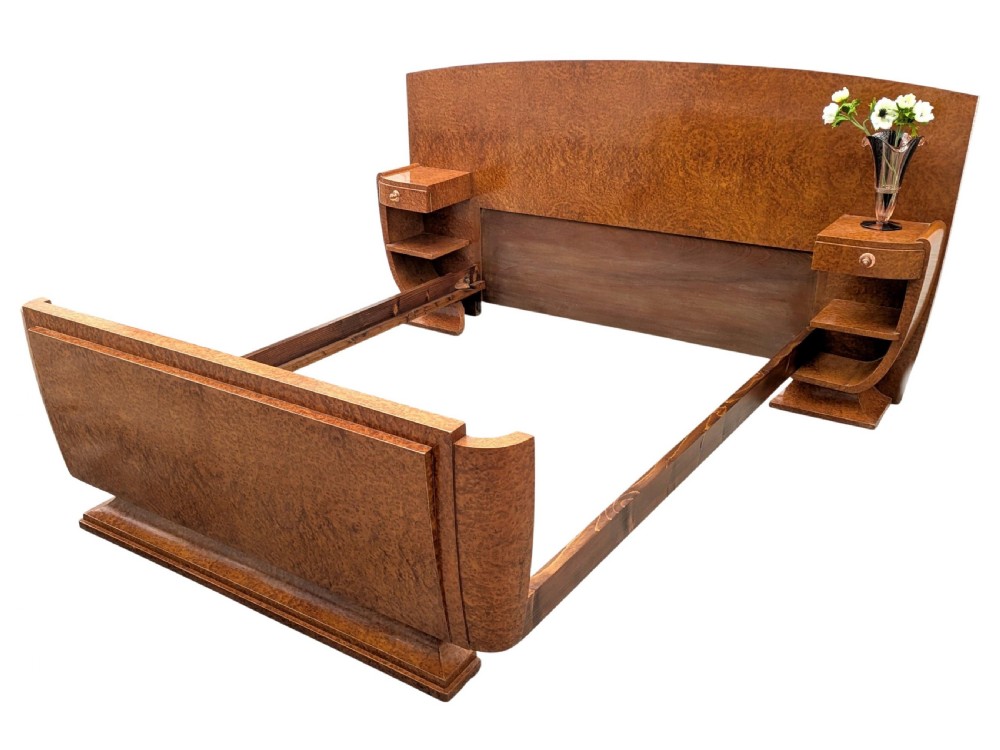 Spectacular Art Deco Modernist French Double Bed, Circa 1935