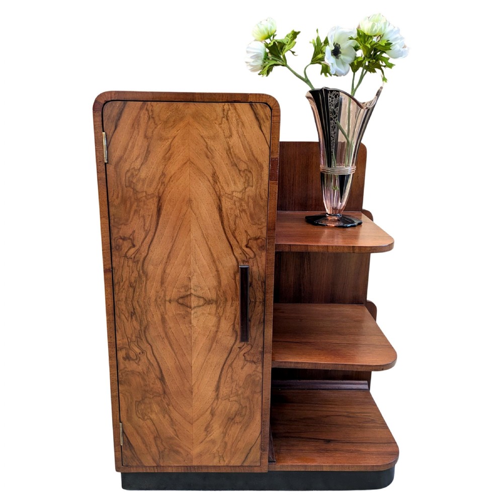 Art Deco Modernist Walnut Shelving Cabinet, c1930 View III