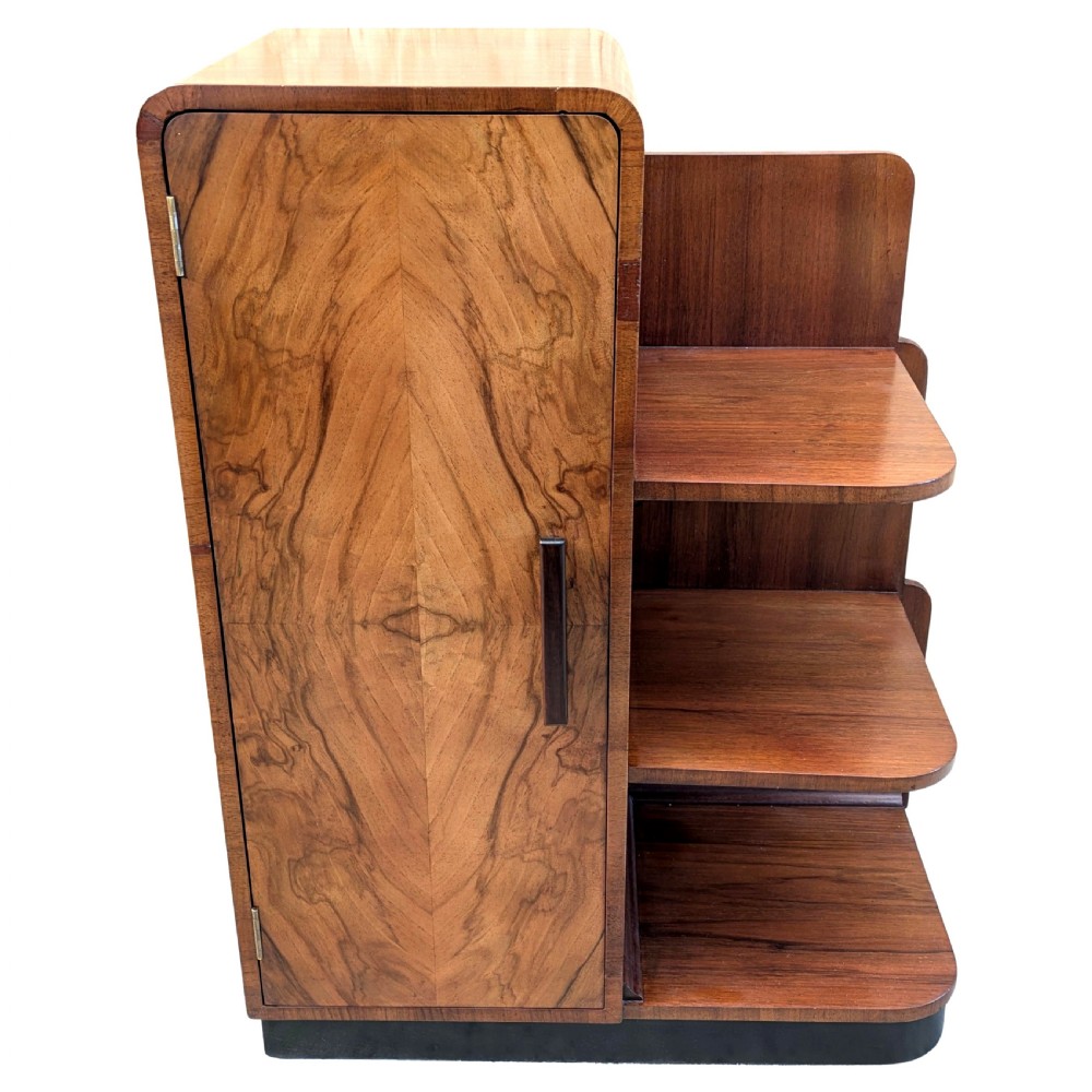 Art Deco Modernist Walnut Shelving Cabinet, c1930 View VI