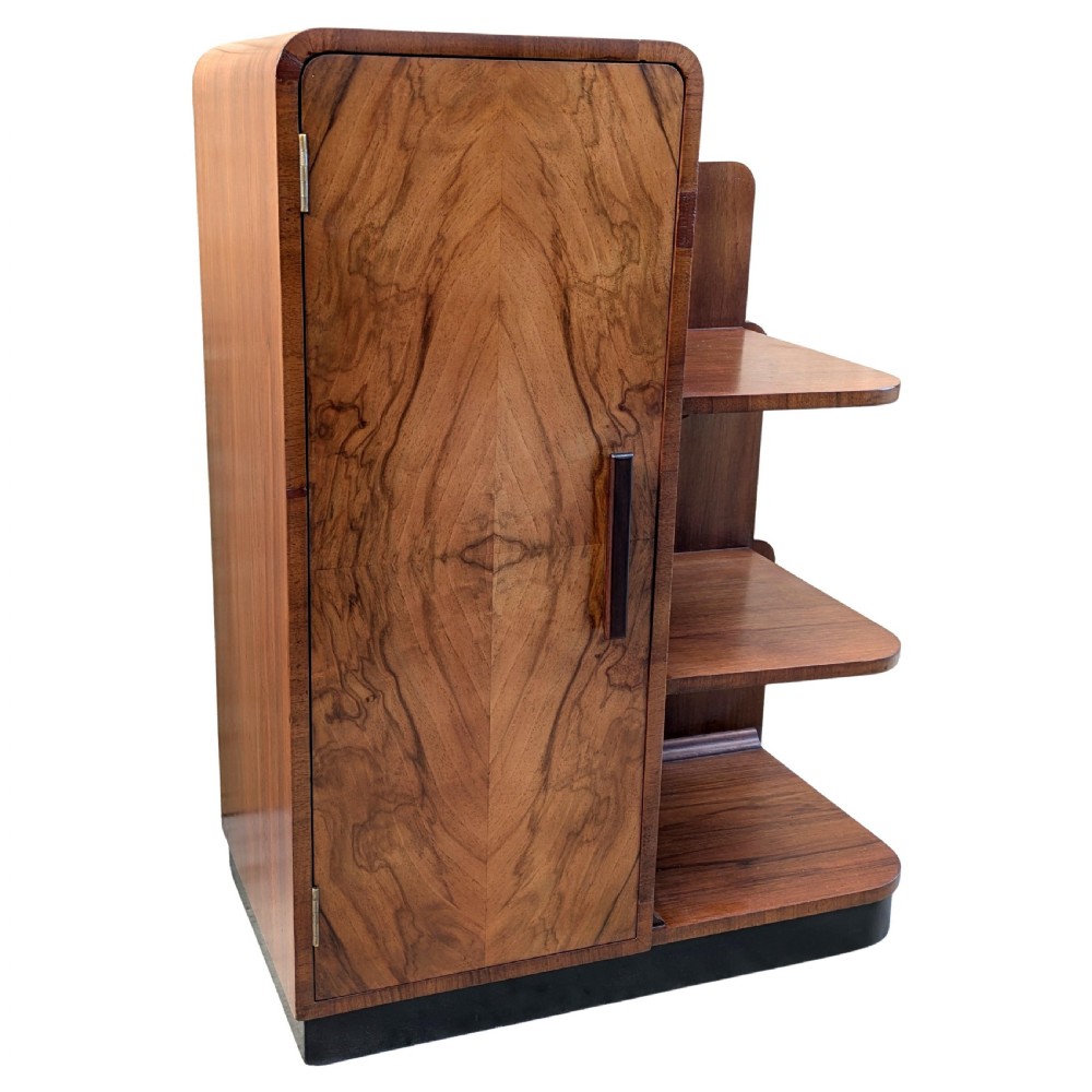 Art Deco Modernist Walnut Shelving Cabinet, c1930 View VII