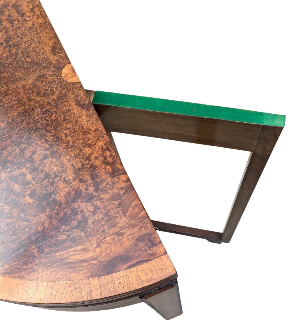 Art Deco Console Folding Games, Card Table , Walnut, English, c1930 View IX