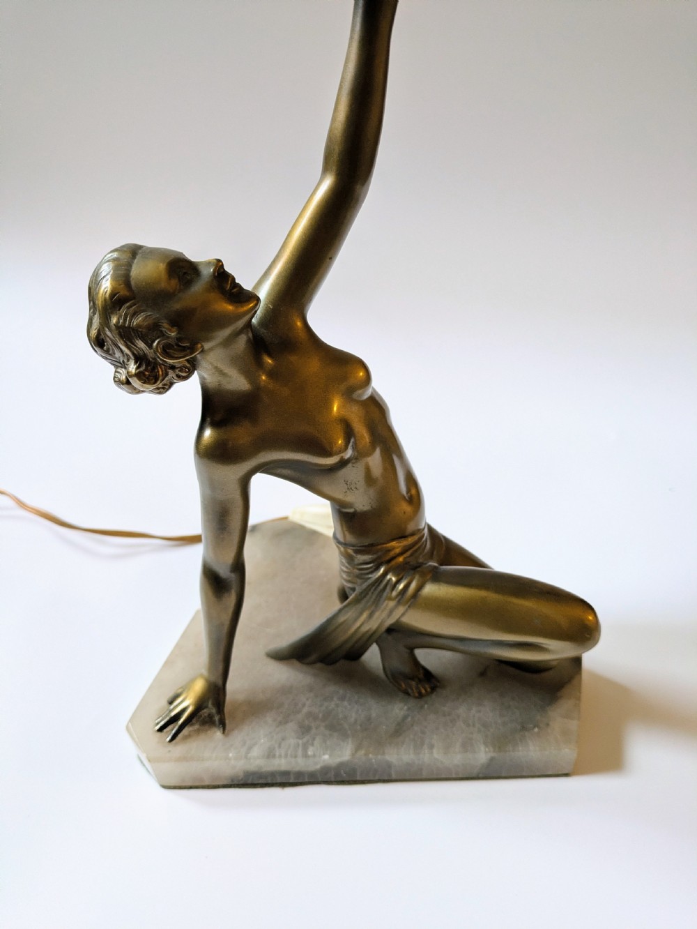 Beautiful Original Art Deco Nude Lady Lamp, England, c1930 View VI