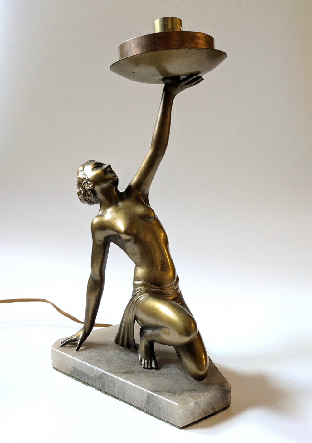 Beautiful Original Art Deco Nude Lady Lamp, England, c1930 View VII