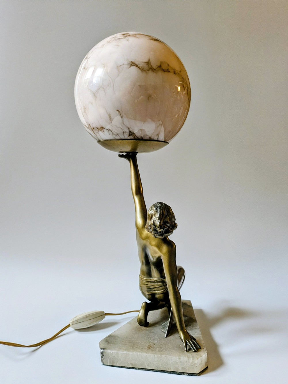 Beautiful Original Art Deco Nude Lady Lamp, England, c1930 View XI