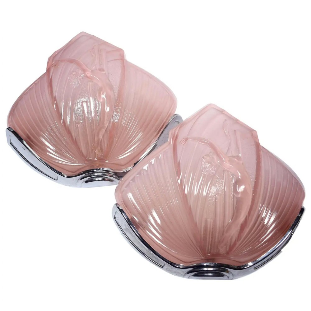 Art Deco Glamourous Matching Pair of Nude Female Wall Lights, c1930s View II