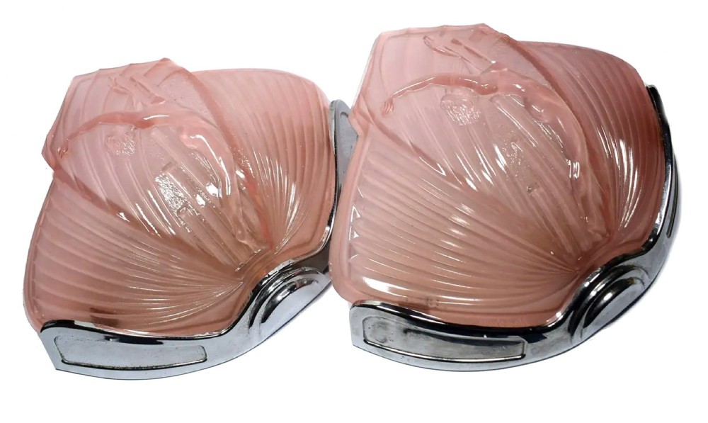 Art Deco Glamourous Matching Pair of Nude Female Wall Lights, c1930s View III