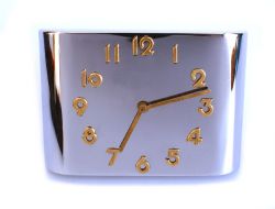 ART DECO MODERNIST CHROME TRAVEL ALARM CLOCK C1930
