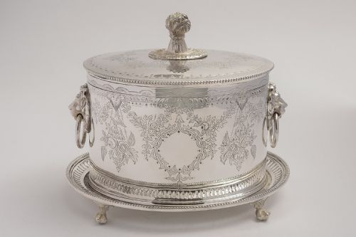 Gorgeous Victorian Oval Silver Plated Biscuit/cookie Box