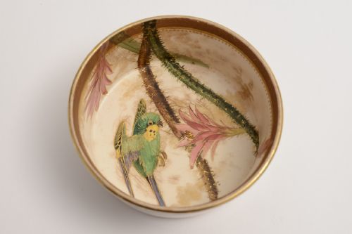fig 1. Stunning Victorian Butter Dish with Hand Painted China Bowl
