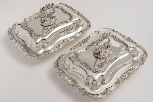 Pair of Matching Victorian Silver Plated Entrée Dishes.
