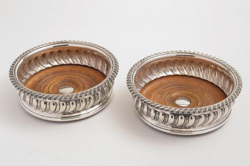 Pair of Sheffield Silver Plated Coasters