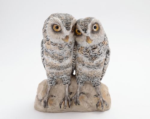 Adorable Pair of Victorian China Owls.