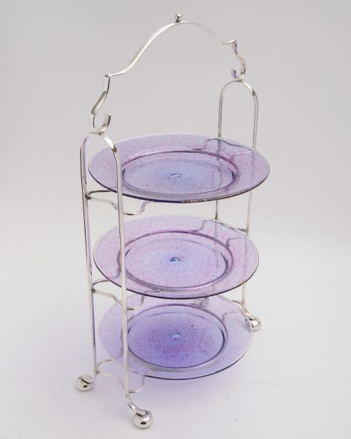 Fabulous 1920'S Three Tier Silver Plated Cake Stand.