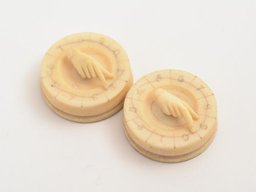 A Pair Victorian Carved Ivory Whist Markers
