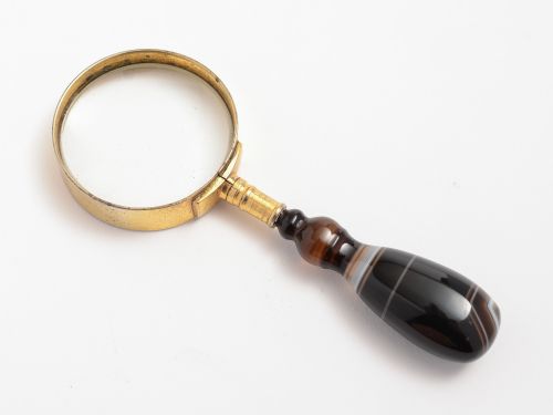 A 19th C Agate Handled Magnifying Glass