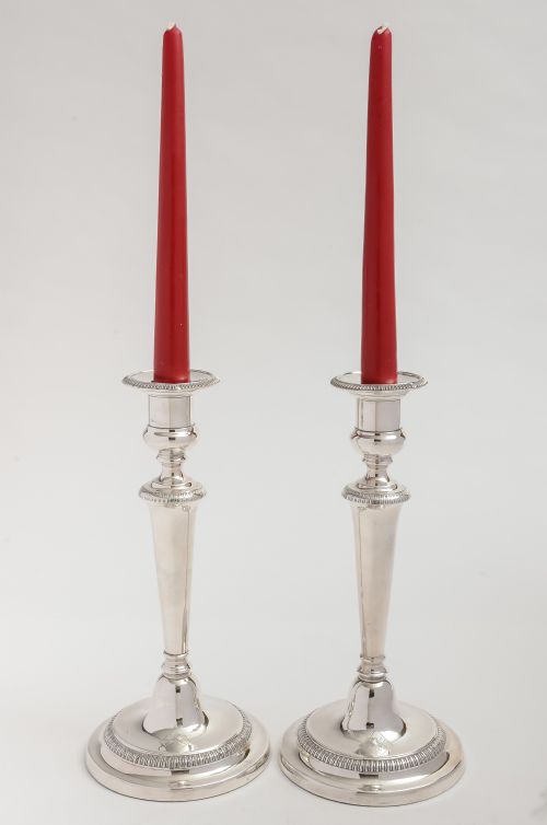 Pair of Large Edwardian Silver Plated Candlesticks, Circa 1901