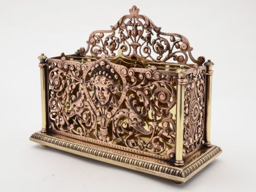 A Grand Victorian Brass Letter/document Rack, C. 1880