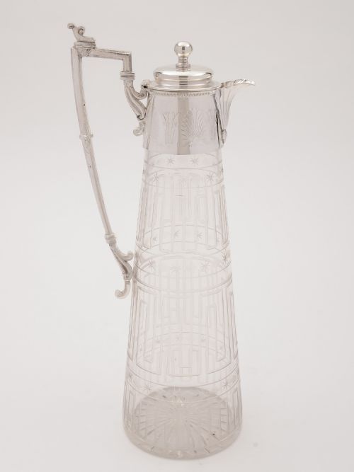 Tall Victorian Cut Glass Claret Jug, Circa 1890