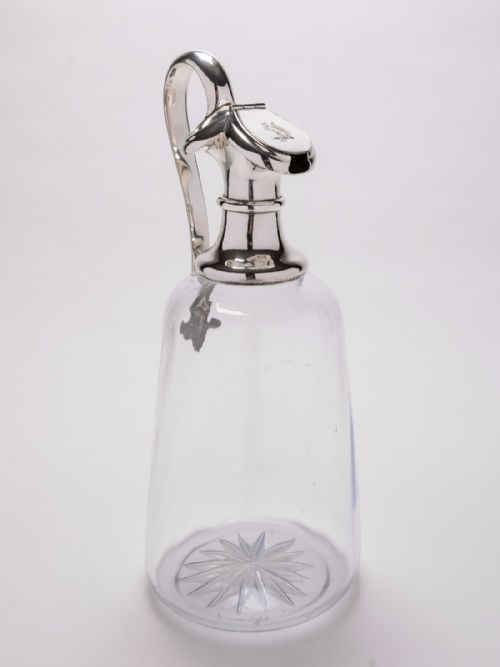 Victorian Glass and Silver Plated Claret Jug, Circa 1880
