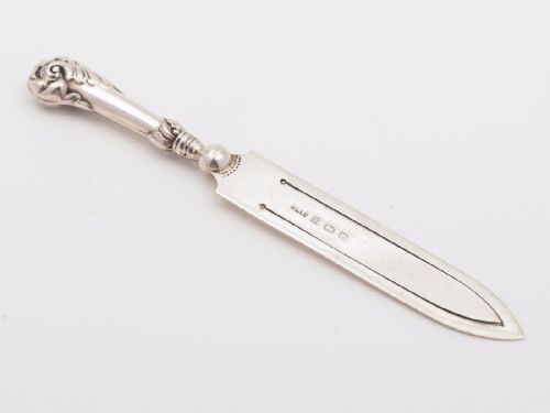 Novelty Silver Bookmark with 17th Century Knife Handle, 1921