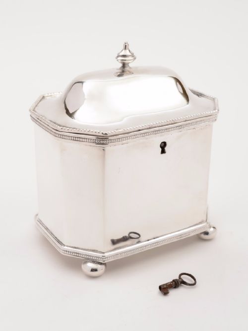 Victorian Silver Plated Tea Caddy , Circa 1840