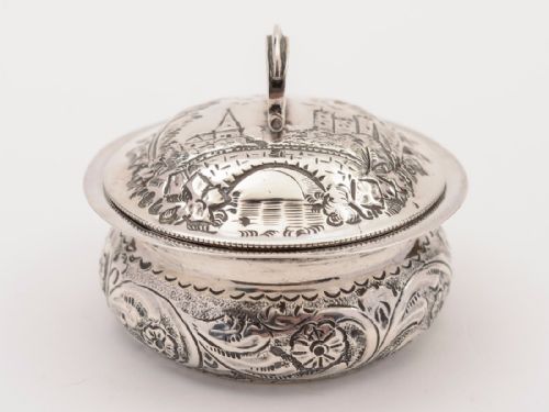 Victorian Embossed Silver Box, Chester 1898