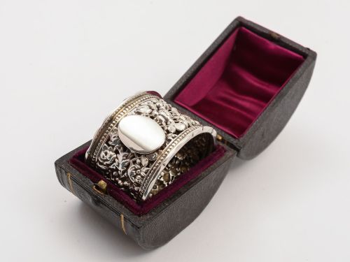 Victorian Cased Silver Napkin Ring, 1898