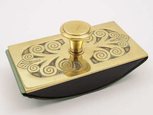 Art Nouveau Brass Rocker Blotter, Circa 1900
