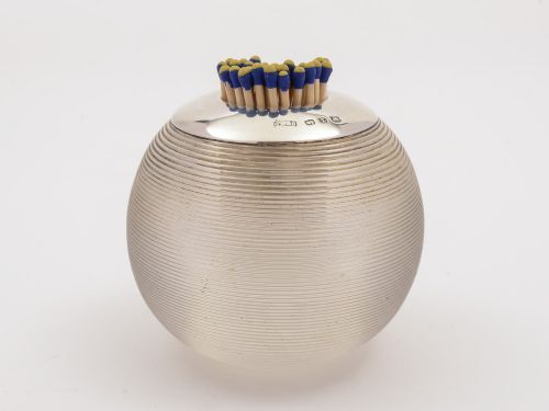 Victorian Threaded Glass and Silver Match Striker, 1899