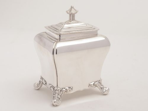 Victorian Sheffield Plated Tea Caddy, Circa 1840