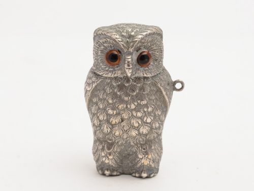 Novelty Victorian Owl Vesta, Circa 1890