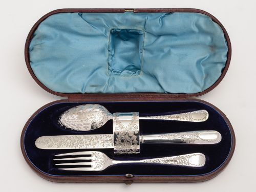 Victorian Cased Christening Set, Circa 1890