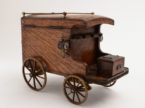 Victorian Oak Smokers Companion Wagon, Circa 1880