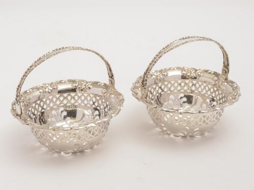 Pair of Edwardian Silver Baskets, Birmingham 1903