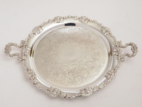 1920s Silver Plated Drinks/hors D'oeuvre Tray