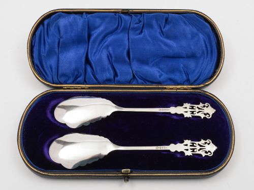fig 1. Pair of Victorian Silver Plated preserve Spoons