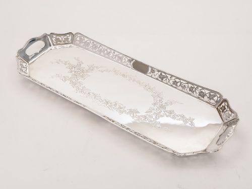 Victorian Oblong Drinks/sandwiches Tray, Circa 1890