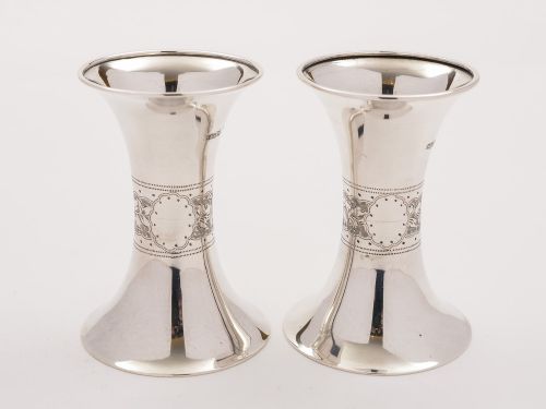 Pair of Edwardian Silver Vases, Birmingham 1906
