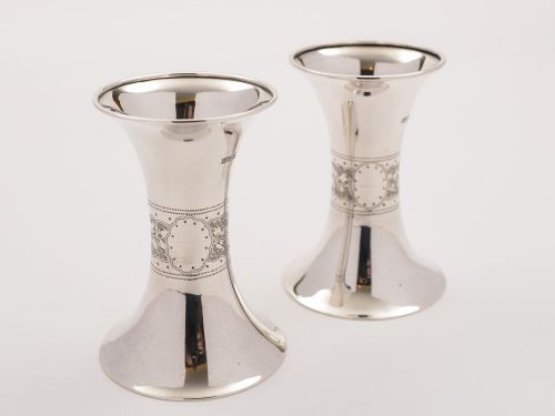 fig 1. Pair of Edwardian Silver Vases, Birmingham 1906