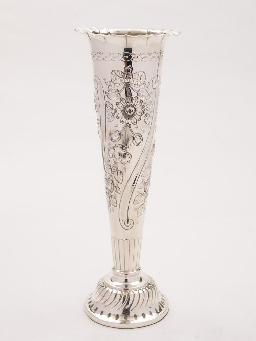 Large Victorian Silver Vase, London 1891