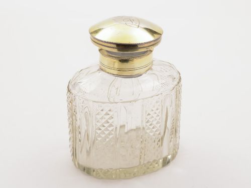 Georgian Cut Glass and Silver Gilt Tea Caddy, Circa 1820