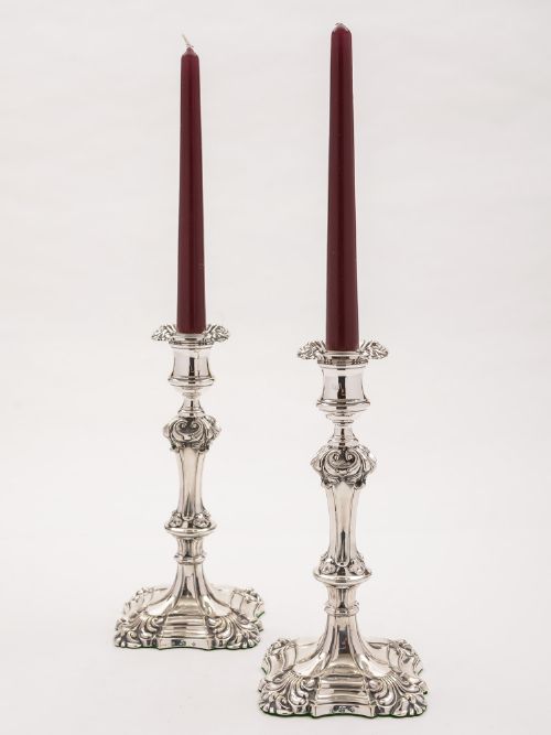 Pair of 9" Elkington Candlesticks, 1849